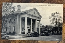 Antique RPPC Postcard Southampton Court House, Courtland, Virginia - Old Cars picture