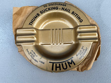 1950-60s Era THUM Anti-Thumb Sucking-Nail Biting ointment metal ashtray-VINTAGE picture