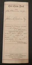 Vintage Tage 1884 Quit Claim Deed, Toledo Ohio, Lucas County picture