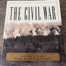 The Civil War An Illustrated History Geoffrey C Ward Ken Burns Foldout Map Incl. picture