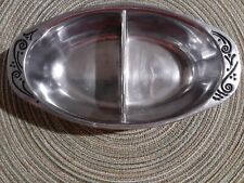 Lenox  Holloware Spyro Silver/Pewter finish divided bowl/dish candy/nut picture