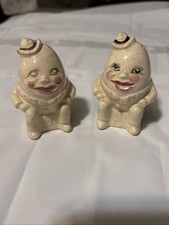 Vintage 1950s Anthropomorphic Humpty Dumpty Salt & Pepper Shakers Japan Set picture