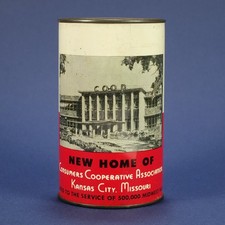 Vintage Advertising Tin Coin Bank 1950s Consumers Co-op Ass'n Kansas City, MO picture