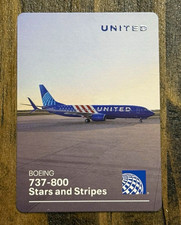United Airlines Boeing 737-800 Stars and Stripes Aircraft Info Postcard picture