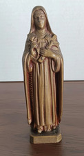 ANTIQUE FRENCH SPELTER ST.THERESE STATUE OSCAR RUFFONY ART DECO RELIGIOUS ART 6