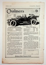 Chalmers 1912 Vintage Print Advertisement 7x10 Black White Auto Car picture