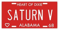 Saturn V Apollo Rocket 1968 Huntsville AL License plate picture