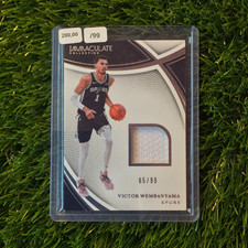 Victor Wembanyama 2024-25 Panini Immaculate #SWA-VIC Jersey Patch - 65/99 picture