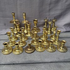 Vtg 24 Pc Lot Brass Candlesticks Candle Holders Baldwin Brass Wedding Mixed Size picture
