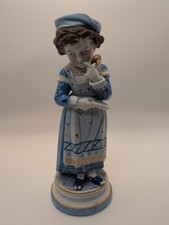 Antique Continental Bisque Figurine Hungry Child w/ A Spoon picture