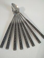 8 ONEIDA LTD SPANISH COURT Iced Tea Spoons Stainless Steel Flatware picture