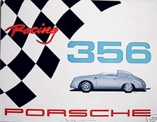 VINTAGE PORSCHE 356 POSTER CARRERA GS/GT Convertible D TYP 356A (1959) picture