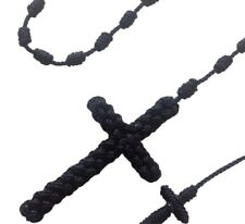 Black Knotted Nylon Cord ROSARY+ Black Decenario picture