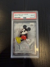 2023 Topps Disney100 Chrome Mickey Mouse #1 Base Set PSA 10 GEM MT picture