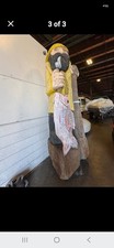 10' tall wooden carved fisherman picture