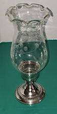Vintage N.S. Co Sterling Silver Candle Stick Holder Weighted Hurricane Lamp picture