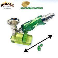 INHALE metal nickel party bowl tobacco smoking pipe w 10 brass screens picture