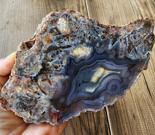 2.7 lbs (1.2 kg) Large Agate Slab, Big Agate Slice, Large Agate Half, Rock Decor picture