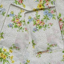 VTG Pequot Double Flat Sheet w/Two Standad Pillowcases Pink Yellow Blue Floral picture