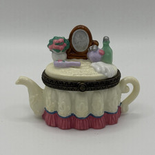 Midwest of Cannon Falls Teapot Shaped Hinged Trinket Box w/ Mirror Top picture