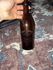 Antique Fitzgerald Bros Brewing Co Troy NY Amber Glass Beer Bottle Pre Prohibiti picture