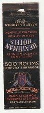 MATCHBOOK COVER - HEATHMAN HOTELS - PORTLAND OREGON - HARRY HEATHMAN picture