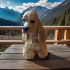 Vtg 1989 Large Sandicast Sandra Brue Cocker Spaniel Dog /Buff 206 Painted Rare picture