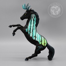 Custom M1 Fighting Stallion CLASSIC Scale Breyer - with Magnetic Antlers - 1:12 picture