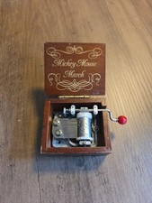 Vtg Walt Disney world Mickey Mouse wooden music box Plays Mickey Mouse March picture