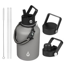 BJPKPK 50oz Large Insulated Water Bottle, Stainless Steel 50 Ounces, Gray picture