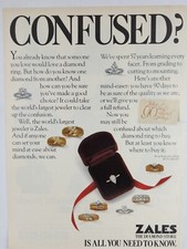 1981 Zales Jewelry Diamond Store Original Print Ad Retro 1980's picture