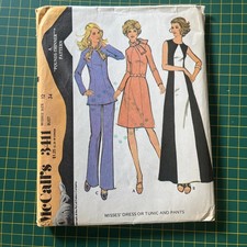 Vintage 1972 McCalls  Pattern, 3411, Dress or Tunic & Pants  picture