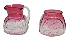 Old Northwood Cranberry And Clear Glass Royal Oak Rubina Glass picture