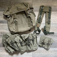 Vintage Bulgarian Army Military Green Field Backpack Pouches Suspenders Web Gear picture