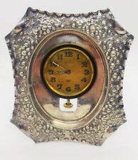 A. LeCoultre Sandoz Antique 8 Day Car Clock In Silverplated Frame picture