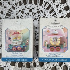 Hallmark Keepsake Cottontail Express Train Ornaments Lot of 2, Dated Easter picture