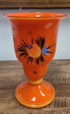 Bohemian Czech Orange Floral Vase picture