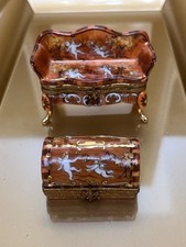 Limoges Museum Collection Elegant Sofa w/ Cherubs Hand Painted Trinket Box picture