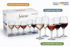 Orrefors 6-Piece Wine Glass Set – Premium Crystal Stemware for Red, White & Ros picture