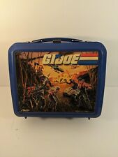 GI Joe Aladdin Lunch Box Thermos Plastic Sgt Slaughter 1986 Hasbro Blue picture