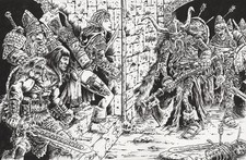 Death Stalks These Halls-OOAK Original Fantasy Drawing-DND-Dungeon Crawler-Myke picture