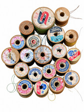 Bundle of 20 Vintage Wood Spooled Thread (296) picture