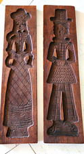 Large Vintage Dutch Folk Art Hand Carved Primitive Wood  Cookie Molds.  picture