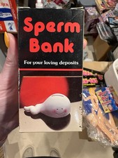 Vintage Sperm Bank Coin Bank Adult Gag Gift Novelty Hong Kong Deadstock picture