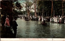 Postcard Water Sports on the Lagoon Vinewood Park Topeka KS Kansas 1907 J-268 picture