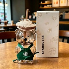 Starbucks Character Series Shanghai Exclusive 2026 Coffee Bear 16oz Glass Cup picture