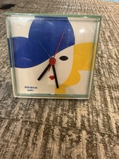 Vintage Square Advance Quart Desk Clock 1980S Pop and Memphis Design Works picture