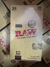 Raw 1.25 (1 1/4) Classic Cigarette Rolling Paper Full Box 24 pk~RAW Distributor picture