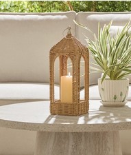 Woven Rattan Lantern, 14.75