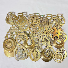 Brass Horse Medallion Lot of 36 Vintage to Antique Souvenir Sun Boss Cow Queen picture